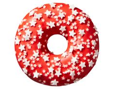DONUT NAVIDEÑA BAÑADA EN FRUTILLA 48 UNIDADES